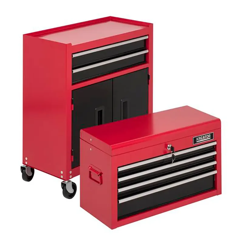 Gereedschapswagen KRT653005 – 64 x 64 x 325 cm – Met wielen – Incl. 6 lades van Kreator, Rood – productafbeelding 4 van 6
