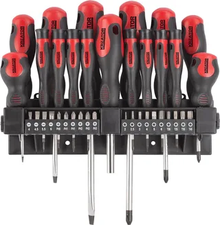 Hand tools - KRT400010 - Schroevendraaierset - 37 st. van Kreator, Rood, Zwart – productafbeelding 1 van 2