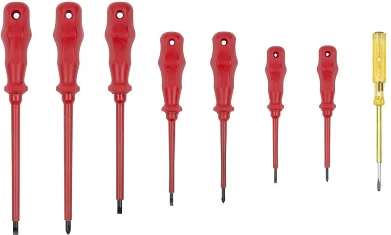 Hand tools - KRT400201 - Schroevendraaierset - geïsoleerd - 8 st. van Kreator, Rood, Geel – productafbeelding