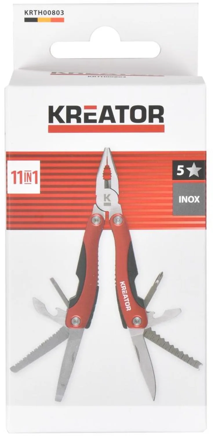 Hand tools - KRTH00803 - Multifunctioneel gereedschap - 11-in-1 groot by Kreator, Red – product image