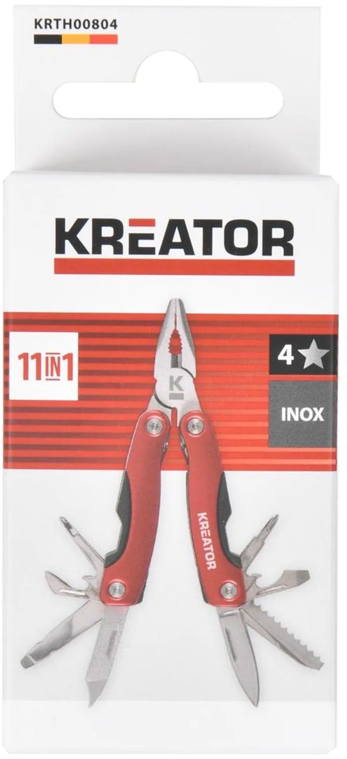 Hand tools - KRTH00804 - Multifunctioneel gereedschap - 11-in-1 klein by Kreator, Red – product image