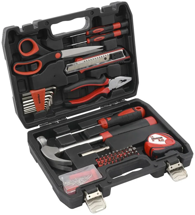 Hand tools - KRTH10002 - Gereedschapsset gemengd - 107 st. by Kreator, Red, Black – product image