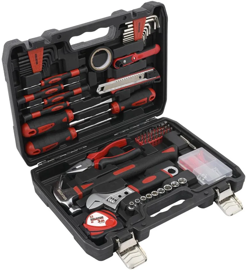 Hand tools - KRTH10003 - Gereedschapsset gemengd - 120 st. by Kreator, Black, Red – product image