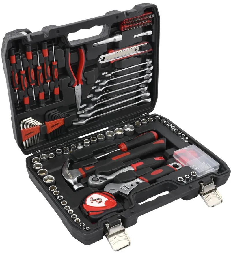 Hand tools - KRTH10004 - Gereedschapsset gemengd - 148 st. by Kreator, Black, Red – product image