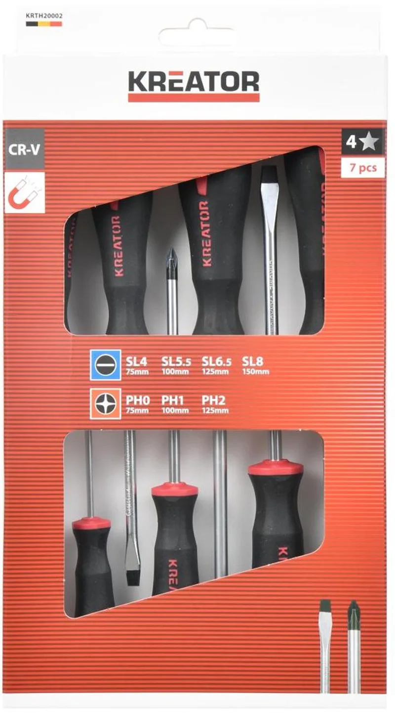 Hand tools - KRTH20002 - Schroevendraaierset - SL PH - 7 st. by Kreator, Black – product image