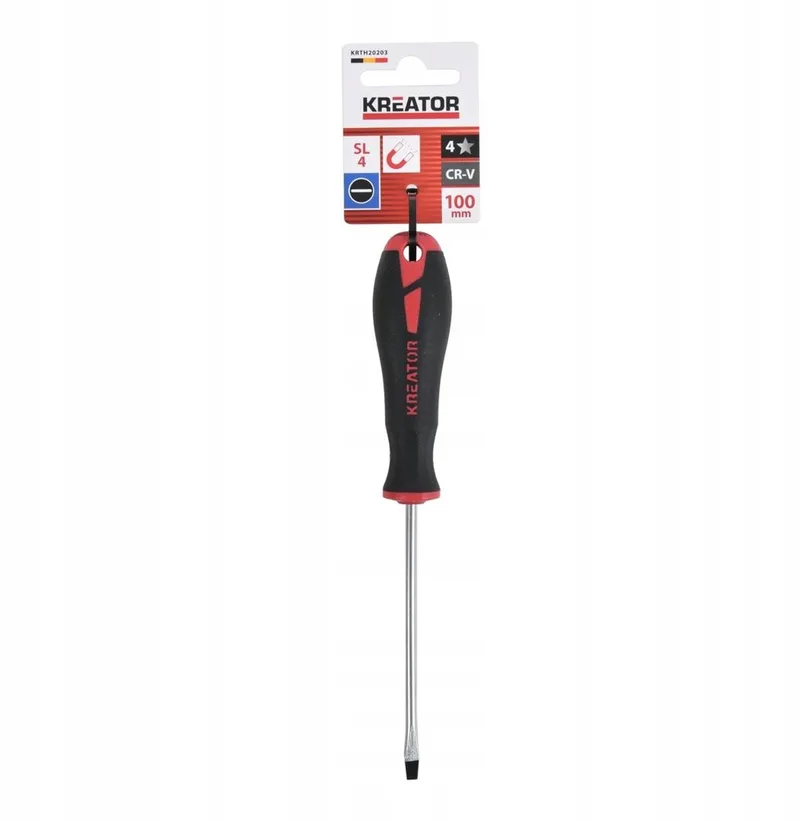 Hand tools - KRTH20203 - Schroevendraaier sleufkop - 100mm, SL4 de Kreator, Noir – image du produit