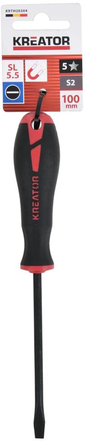 Hand tools - KRTH20304 - Schroevendraaier sleufkop - 100mm, SL5 - hoge kwaliteit de Kreator, Noir – image du produit