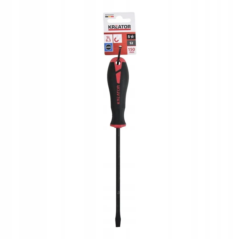 Hand tools - KRTH20305 - Schroevendraaier sleufkop - 150mm, SL6,5 - hoge kwaliteit von Kreator, Schwarz – Produktbild