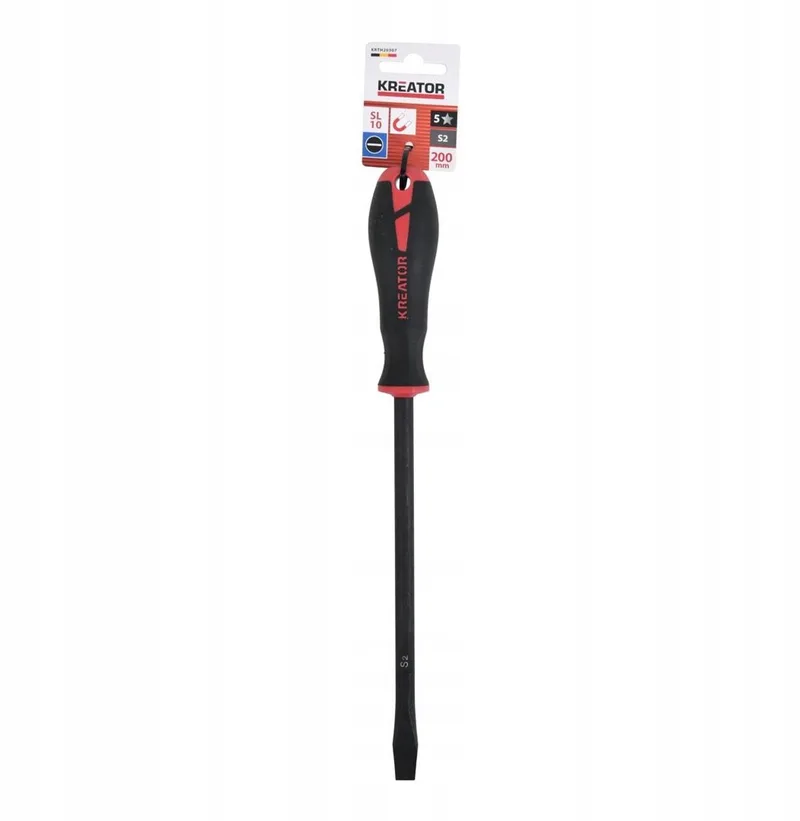 Hand tools - KRTH20307 - Schroevendraaier sleufkop - 200mm, SL10 - hoge kwaliteit von Kreator, Schwarz – Produktbild