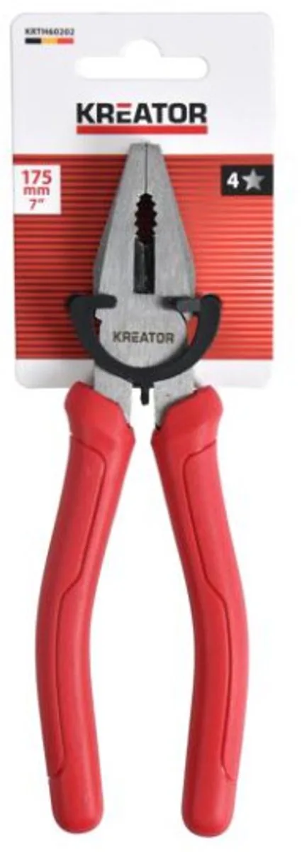 Hand tools - KRTH60202 - Combinatietang - 175mm, 7" by Kreator, Red – product image
