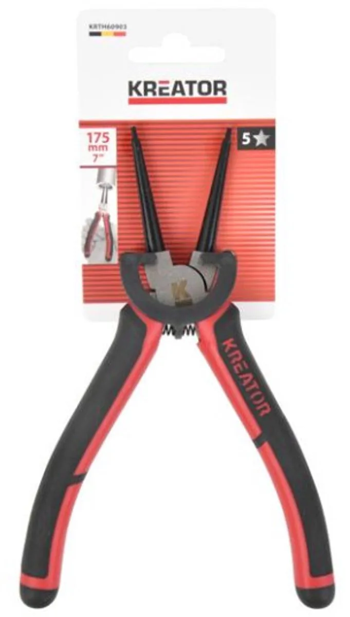 Hand tools - KRTH60903 - Borgveertang - 175mm, 7" borgring binnenringen by Kreator, Red – product image