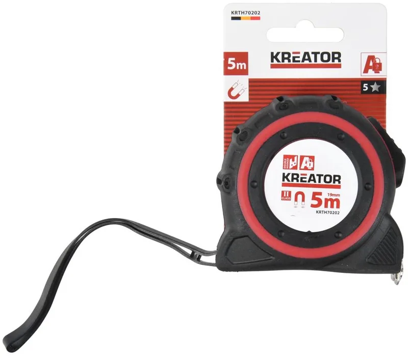 Hand tools - KRTH70202 - Rolmeter - 5m aluminium de Kreator, Rouge – image du produit
