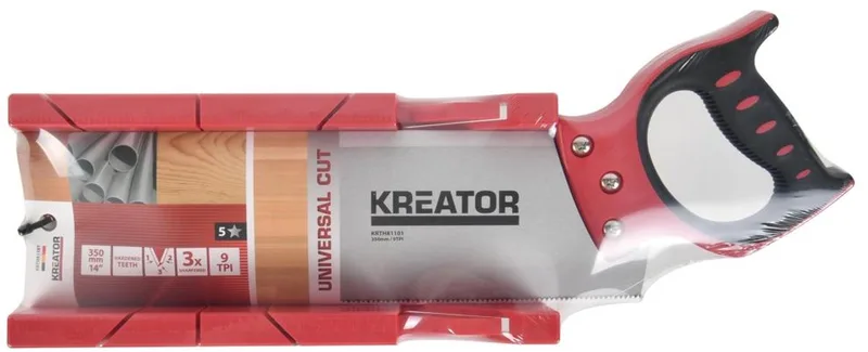 Kapzaag met Verstekbak KRTH81101 – 350 mm Zaagblad - Aluminium Verstekbak 300x100 mm - Verstekbak met zaag, gereedschap de Kreator – image du produit