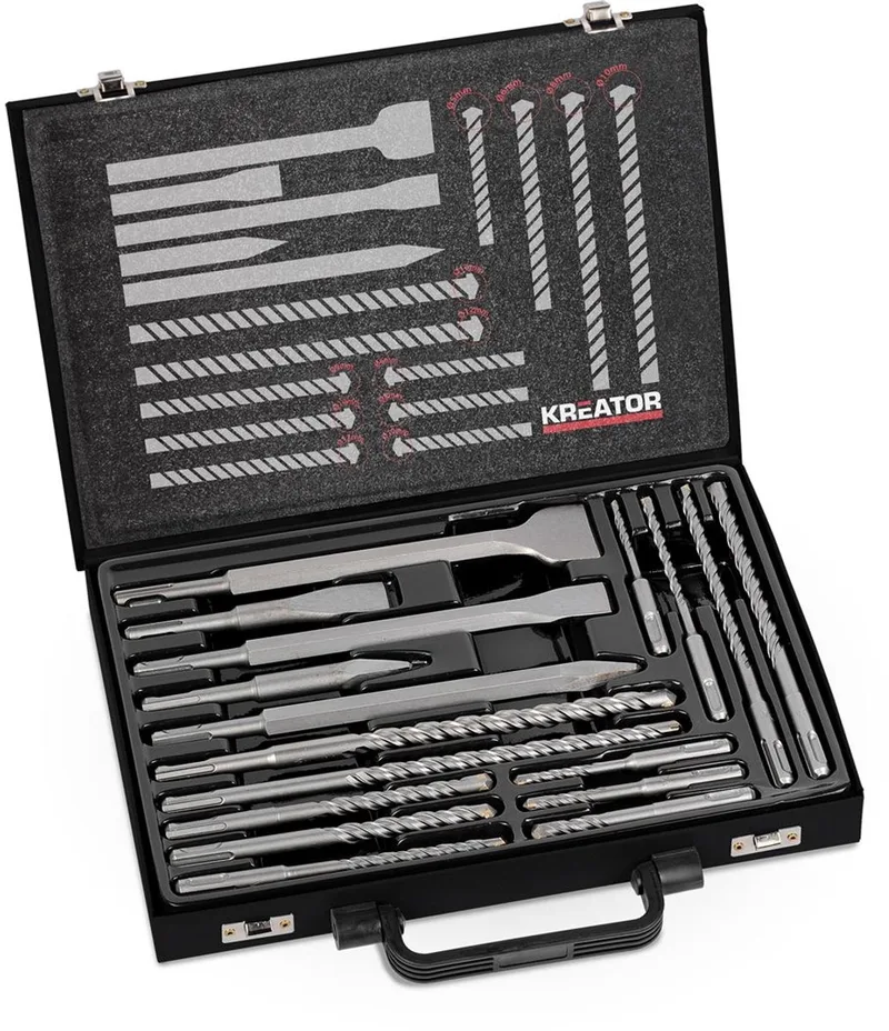 KRT012801 - Bit- en borenset - SDS-Plus - 17 delige beitelset de Kreator – image du produit