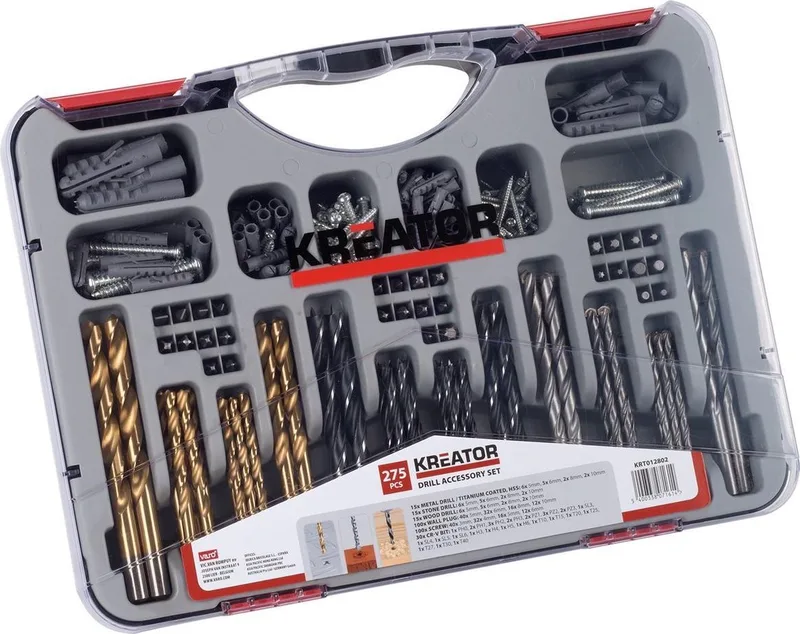 KRT012802 - Bit- & Borenset - 275 delig - Voor hout, metaal en steen fra Kreator – produktbillede