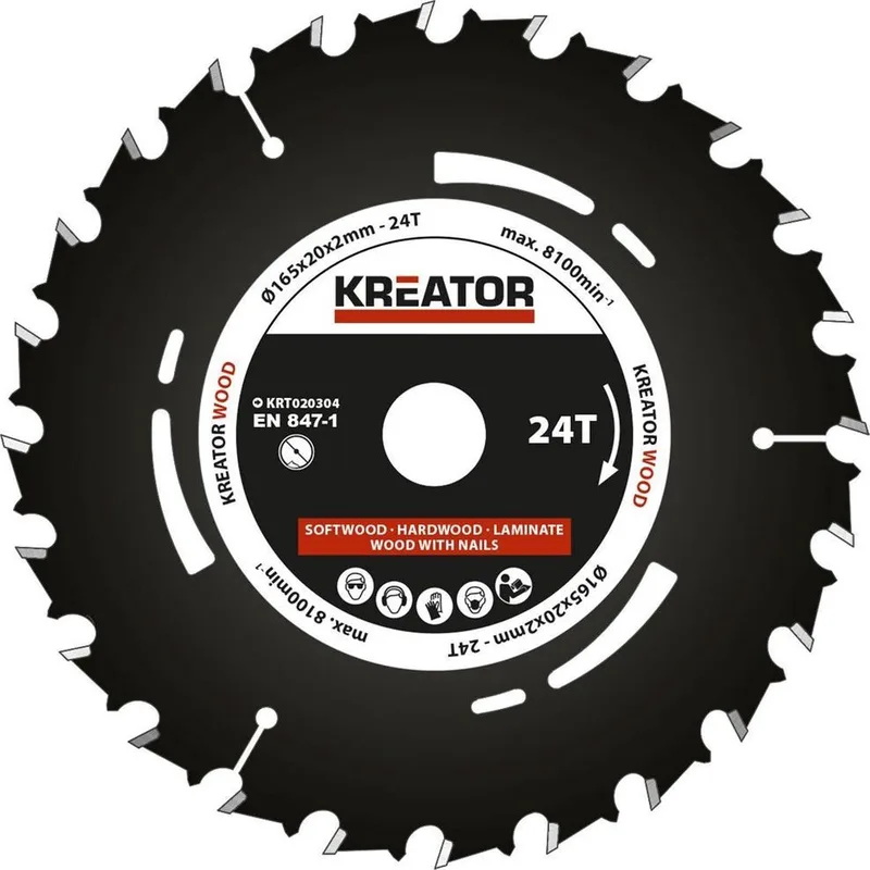 KRT020304 Invalzaagblad 165 mm - 24T by Kreator – product image