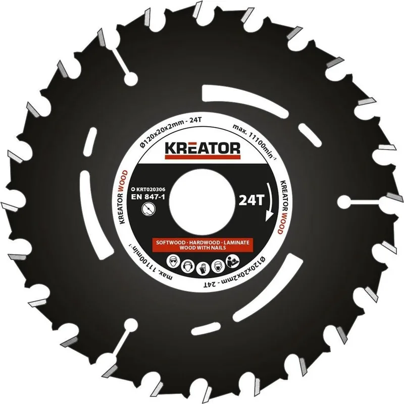 KRT020306 Invalzaagblad 120mm 24T van Kreator – productafbeelding