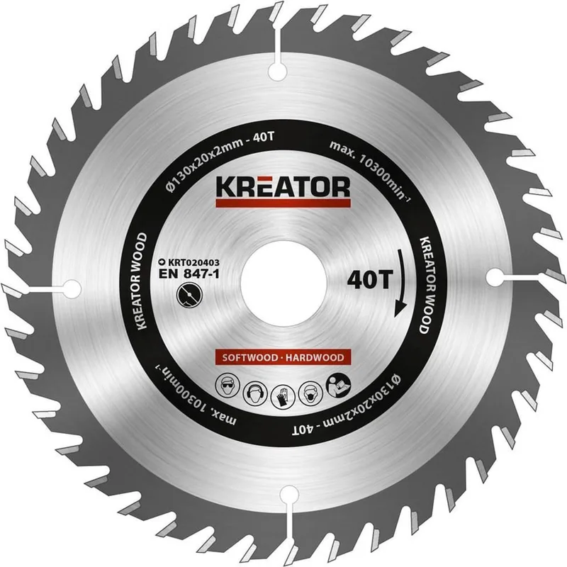 KRT020403 - Cirkelzaagblad - 130mm40t van Kreator – productafbeelding