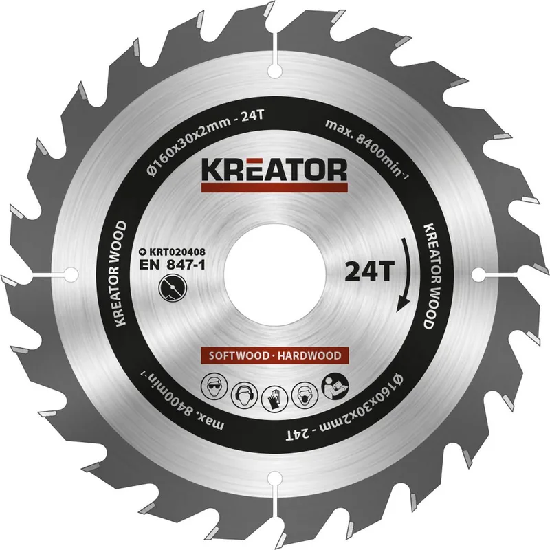 KRT020408 - Cirkelzaagblad - 160mm24t von Kreator – Produktbild