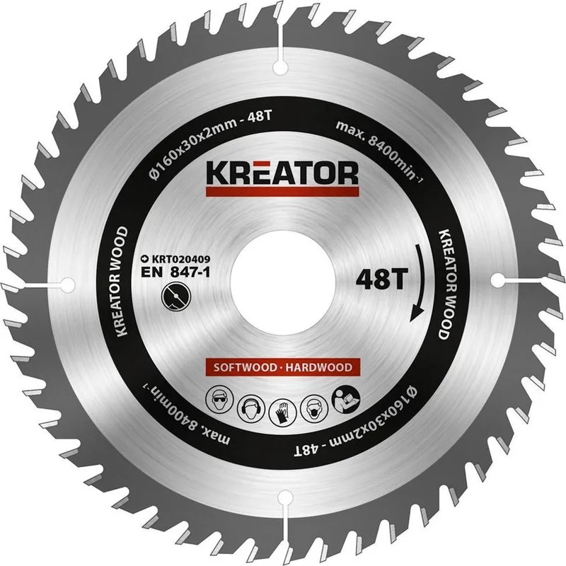 KRT020409 Zaagblad hout 160 mm - 48T by Kreator – product image