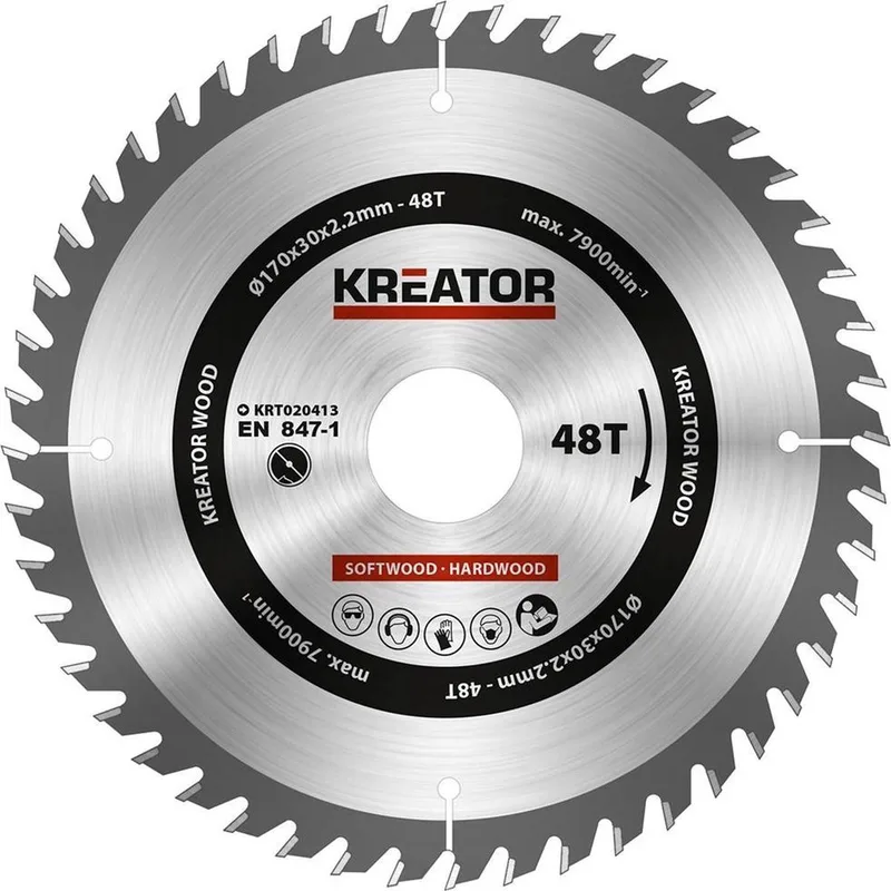 KRT020413 Zaagblad hout 170 mm - 48T by Kreator – product image