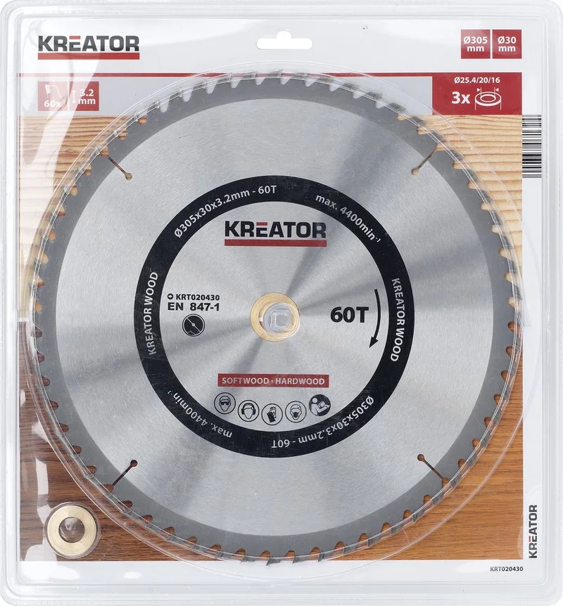 KRT020430 Zaagblad hout - 305 mm - 60T van Kreator – productafbeelding