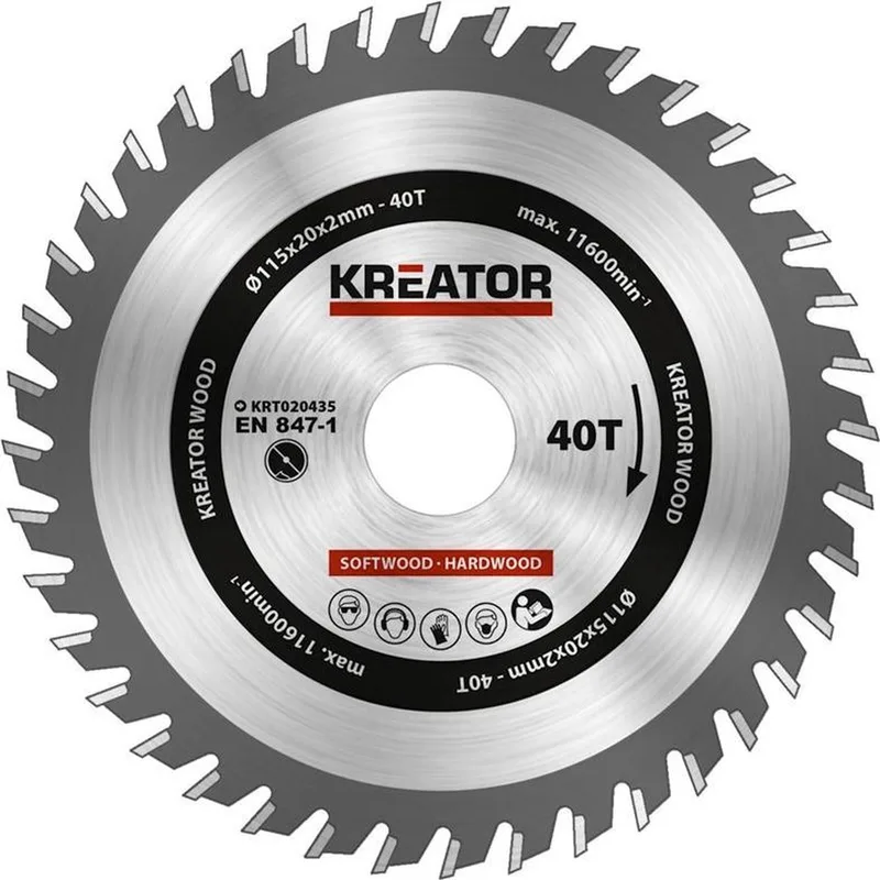 KRT020435 Zaagblad hout - Ø115 mm - 40 T by Kreator – product image