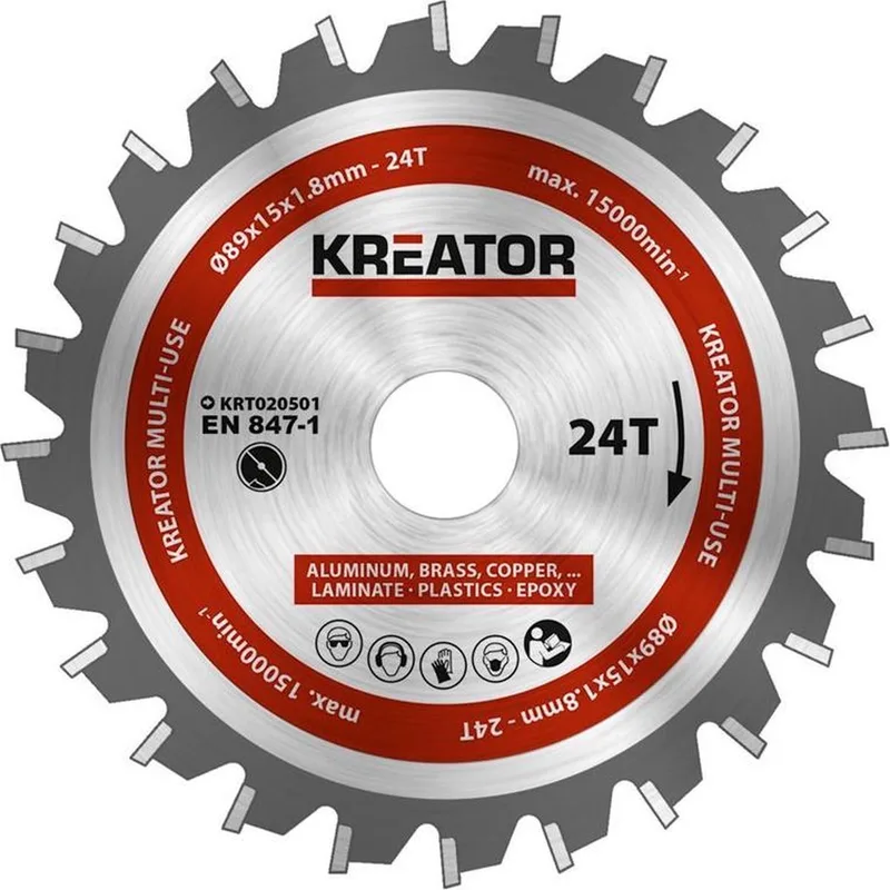 KRT020501 Universeel zaagblad 89 mm - 24T van Kreator – productafbeelding