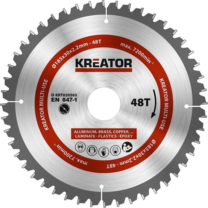 KRT020503 Zaagblad hout - 185mm48t by Kreator – product image