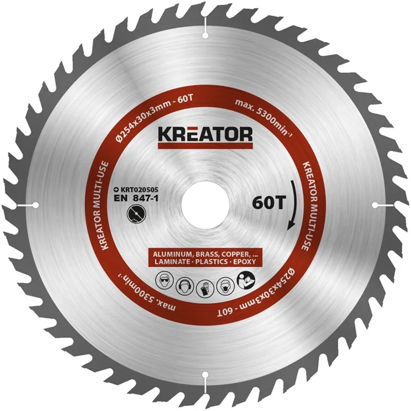 KRT020505 Zaagblad hout - 254mm60t van Kreator – productafbeelding