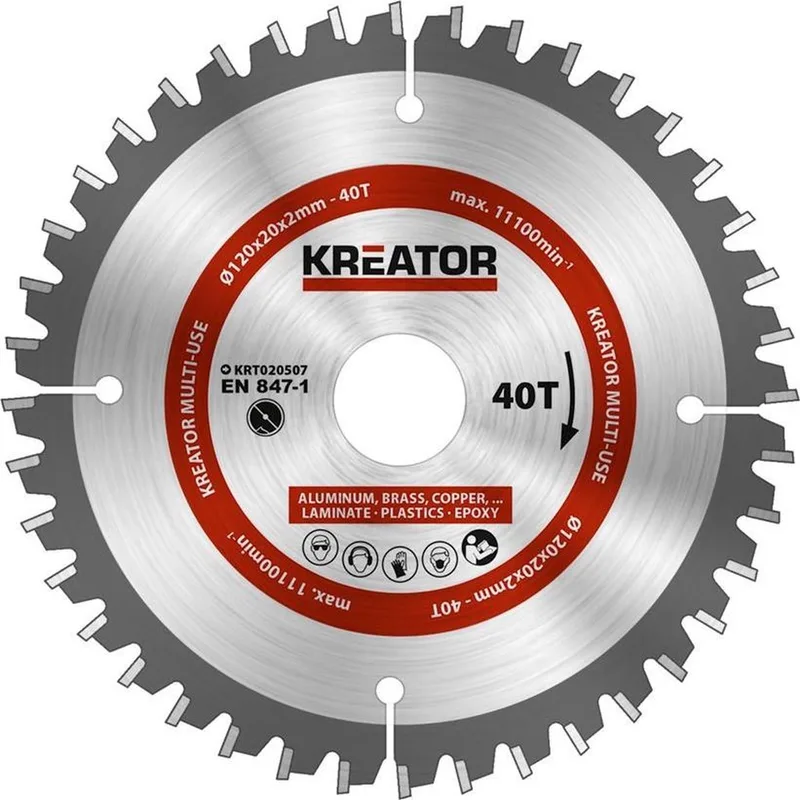 KRT020507 Universeel zaagblad 120mm 40T van Kreator – productafbeelding