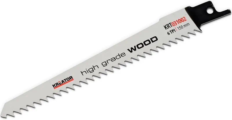 KRT031002 Zaagblad - Reciprozaag -Hard hout - 150 mm - 6 TPI - 2 stuks de Kreator – image du produit