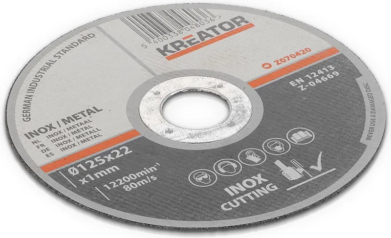 KRT070420 INOX Metaal snijschijf D125 | Doorslijpschijf 6 stuks de Kreator – image du produit