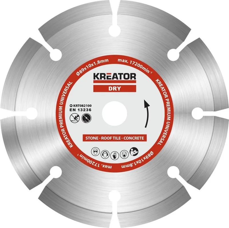 KRT082100 Diamantschijf √ò89 mm - Premium - steen/beton/dakpan de Kreator – image du produit