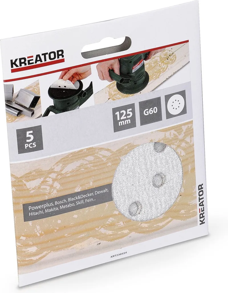 KRT230554 5 Stuks Schuurpapier Ø 125 mm K60 de Kreator – image du produit