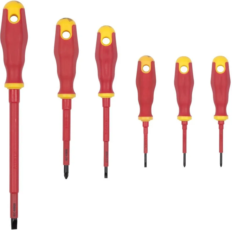 KRT400202 VDE-geïsoleerde schroevendraaierset – 6 delig by Kreator, Red, Yellow – product image