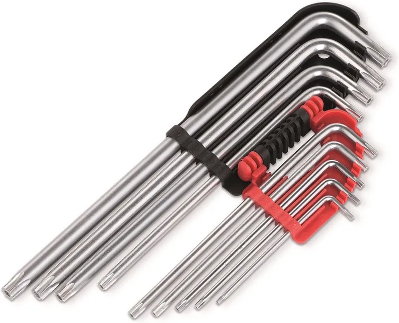 KRT408303 Stiftsleutelset TX - Extra lang - 9 stuks by Kreator, Black, Red – product image