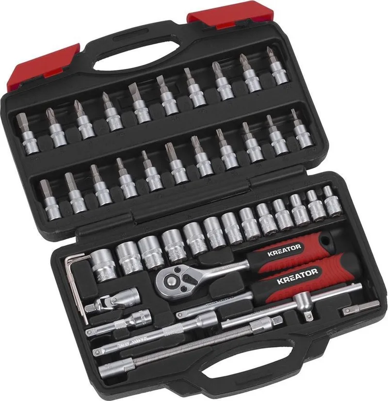 KRT500117 Dopsleutelset - 40 delig - 1/4 by Kreator, Metaal – product image