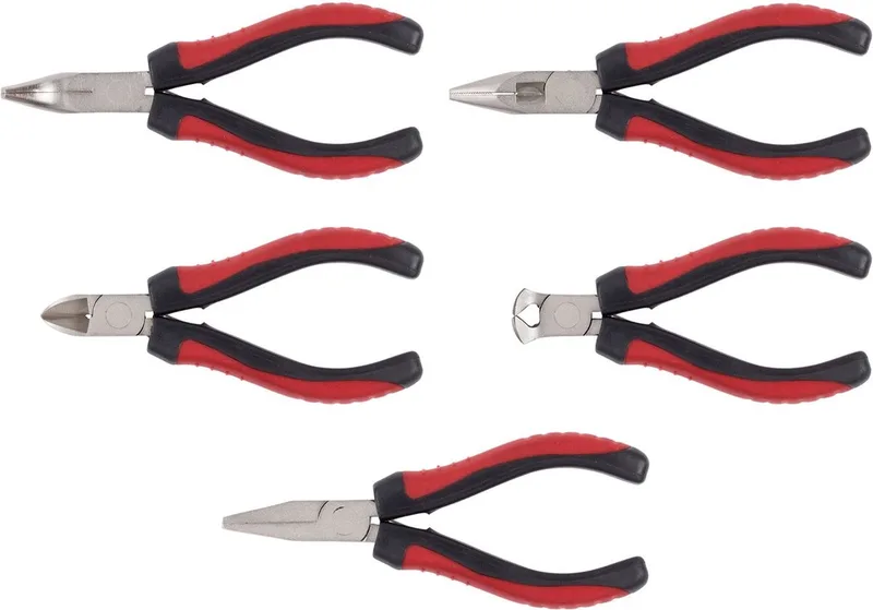 KRT613006 mini tangen set - 5 delig by Kreator, Red, Black – product image