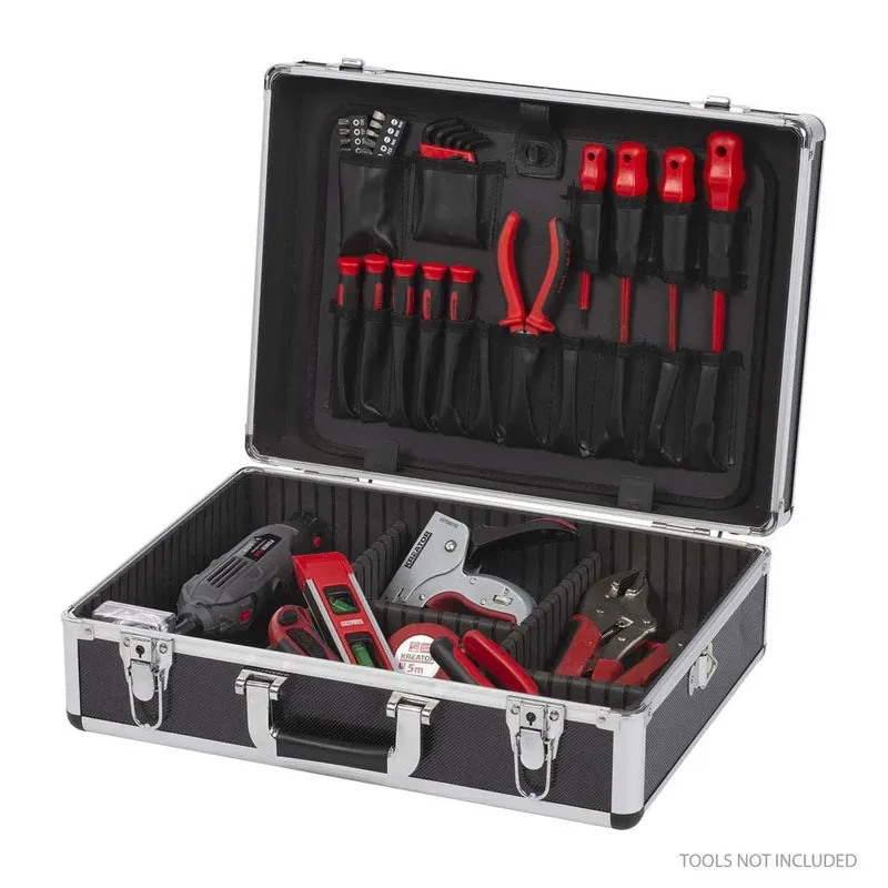 KRT640102B Gereedschapskoffer - 460 x 330 x 155 mm - (geleverd zonder gereedschap) van Kreator, Zwart – productafbeelding 4 van 5