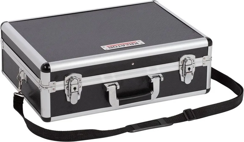 KRT640102B Gereedschapskoffer - 460 x 330 x 155 mm - (geleverd zonder gereedschap) van Kreator, Zwart – productafbeelding 1 van 5