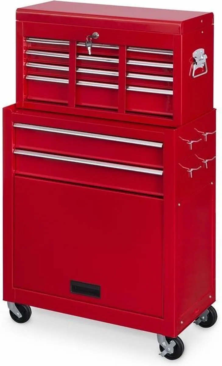 KRT653002 Gereedschapswagen - met wielen - 8 lades by Kreator, Red – product image