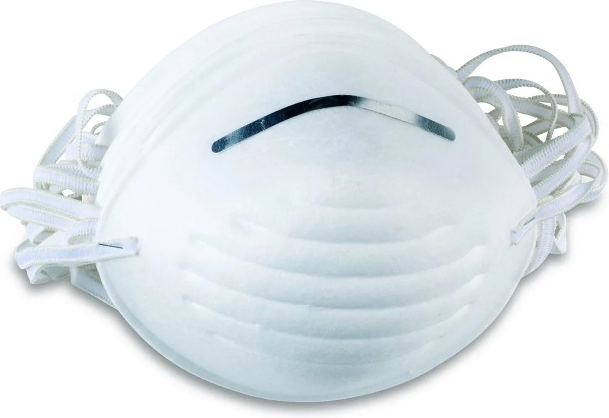 KRTS10001 Stofmasker met aluminium neusclip | 10x stofkap von Kreator, Weiß – Produktbild