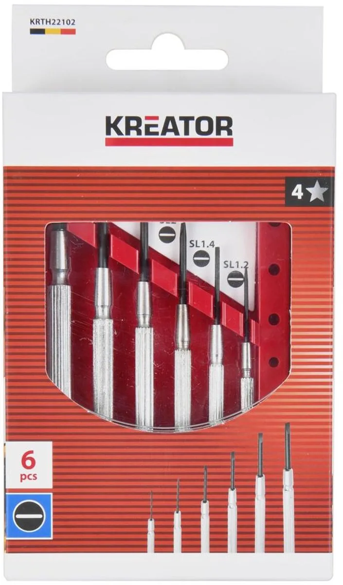 Precisieschroevendraaierset KRTH22102 - Schroevendraaierset, 6st. - sl - Gereedschap, Handgereedschap de Kreator, Rouge – image du produit