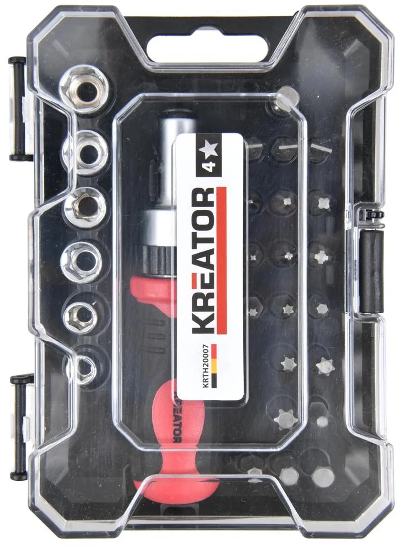 Ratelschroevendraaier KRTH20007 - Ratelgereedschap, 27st. - Gereedschap, Handgereedschap de Kreator, Noir – image du produit