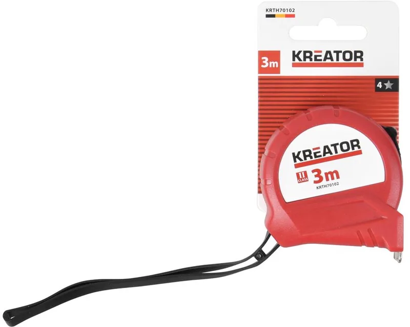 Rolmeter KRTH70102 - Meetlint, lengte 3m - Gereedschap, Handgereedschap de Kreator, Rouge – image du produit