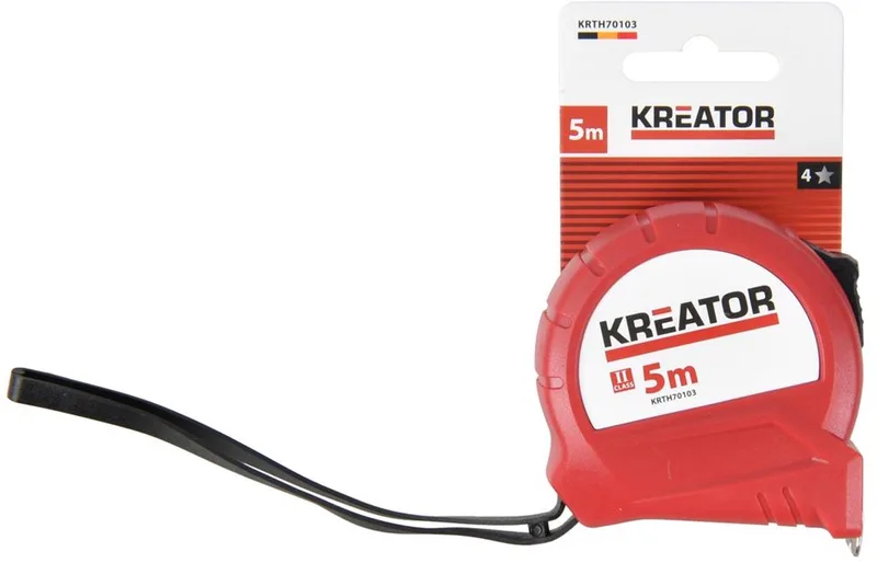 Rolmeter KRTH70103 - Meetlint, lengte 5m - Gereedschap, Handgereedschap fra Kreator, Rød – produktbillede