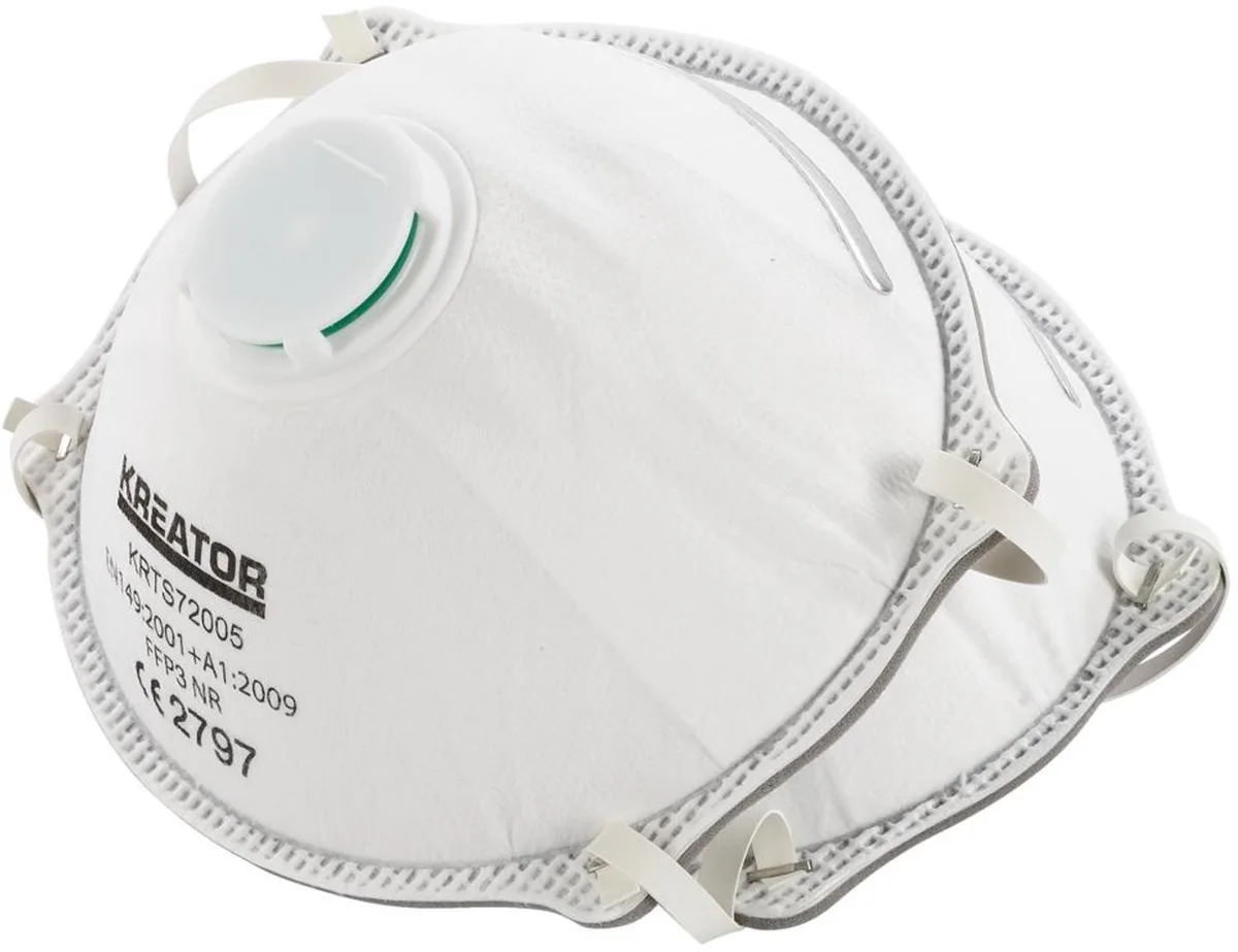 Safety - KRTS72005 - Stofmasker - FFP3 met ventiel - 2 st. de Kreator, Blanc – image du produit