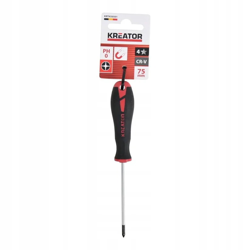 Schroevendraaier KRTH20501 – Phillips – 75 mm – PH0 – Handgereedschap, Gereedschap de Kreator, Noir – image du produit