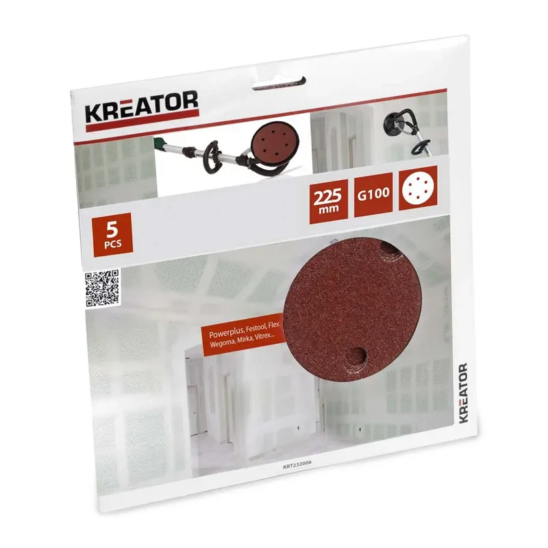 G100 Rundschleifpapier Für Gipskartonplatten 225 Mm 5 Einheiten von Kreator – Produktbild 3 von 3